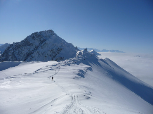 Trélod - Crête en direction du Trélod. Couloir Nord en vue !