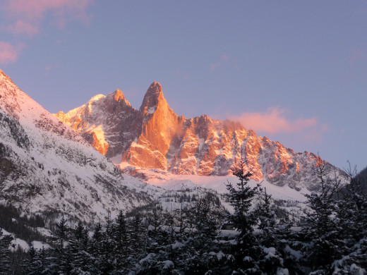 Cascade d`Argentière - Les Drus